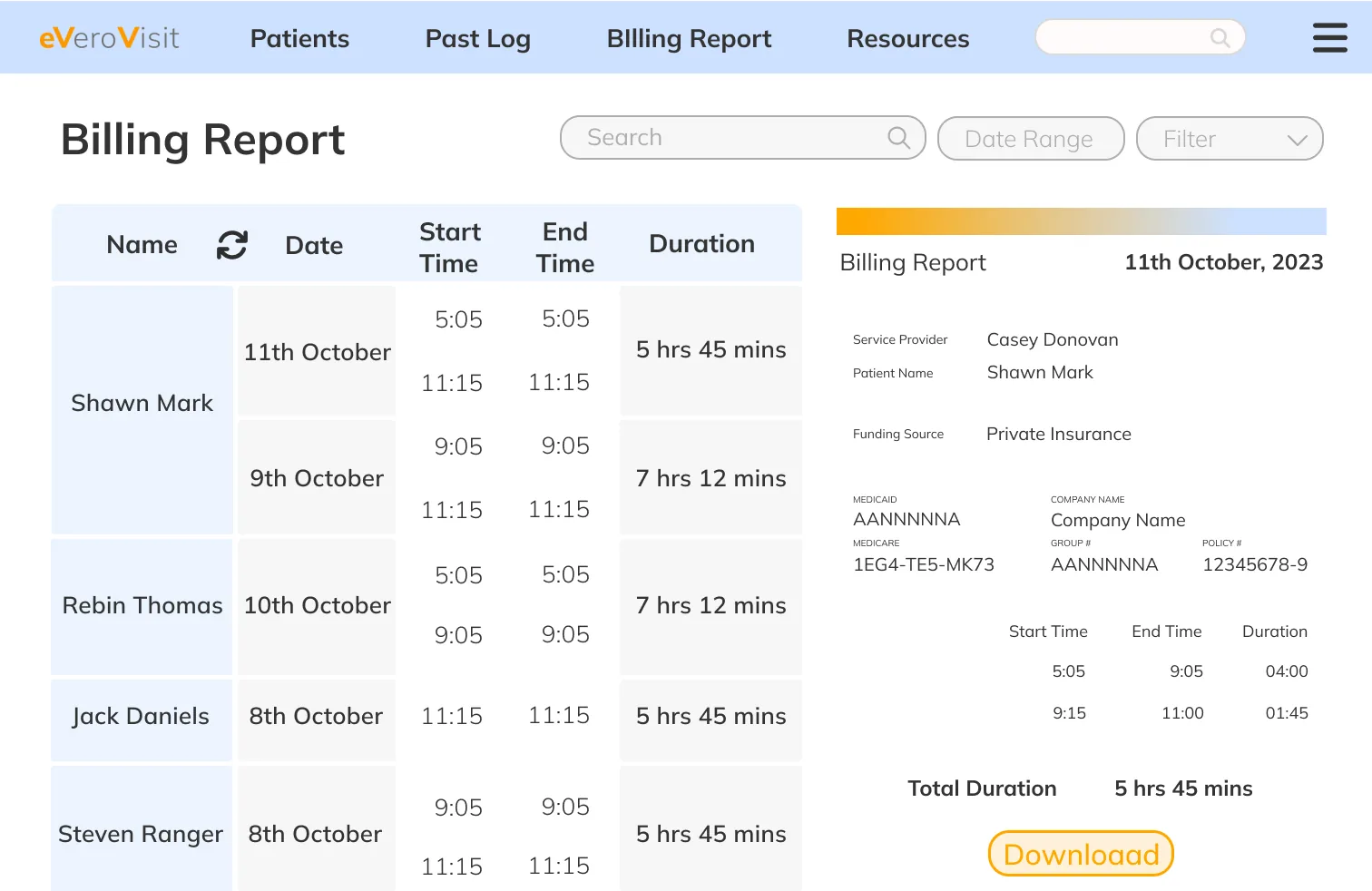 Billing Report