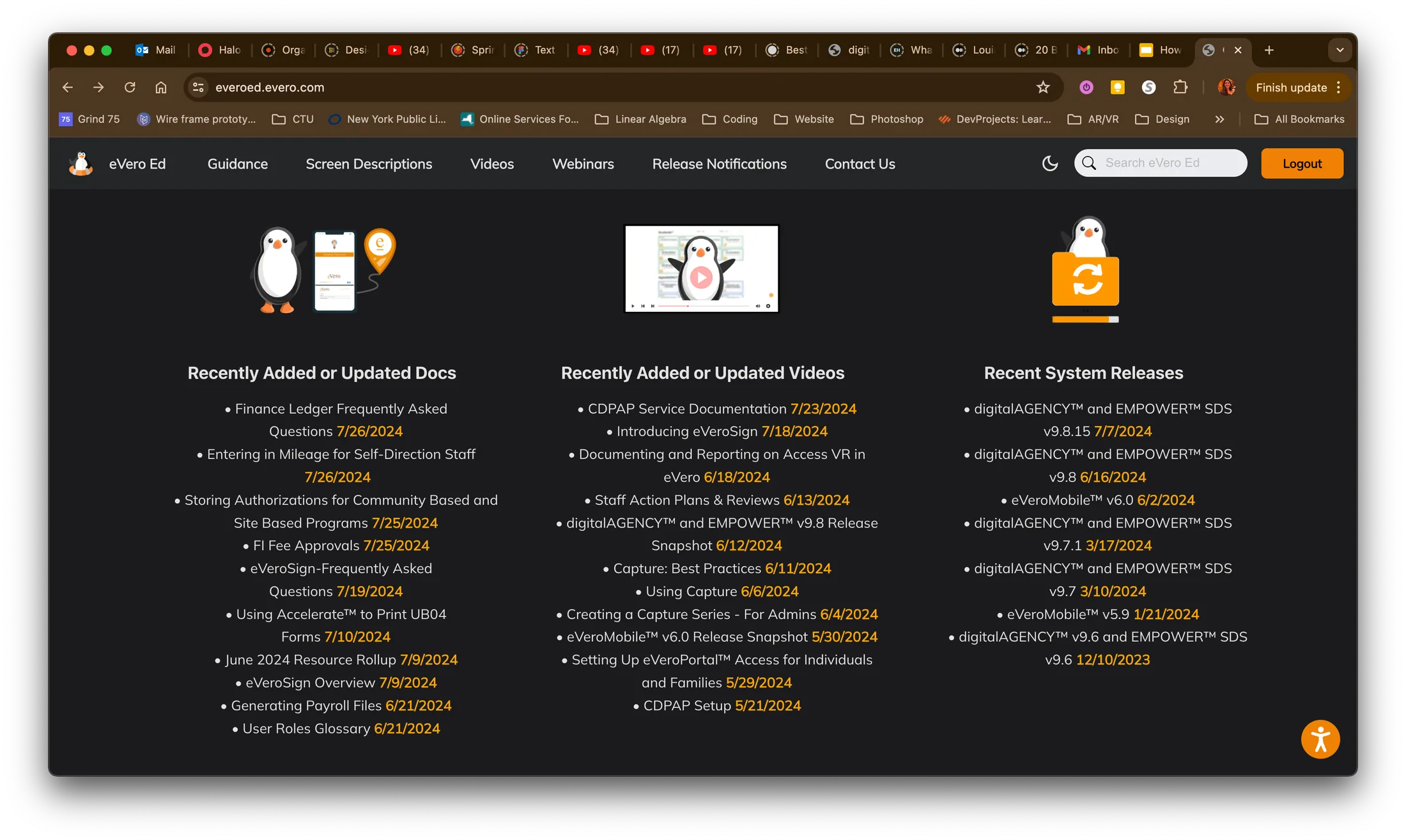Legacy eVero Ed learning portal