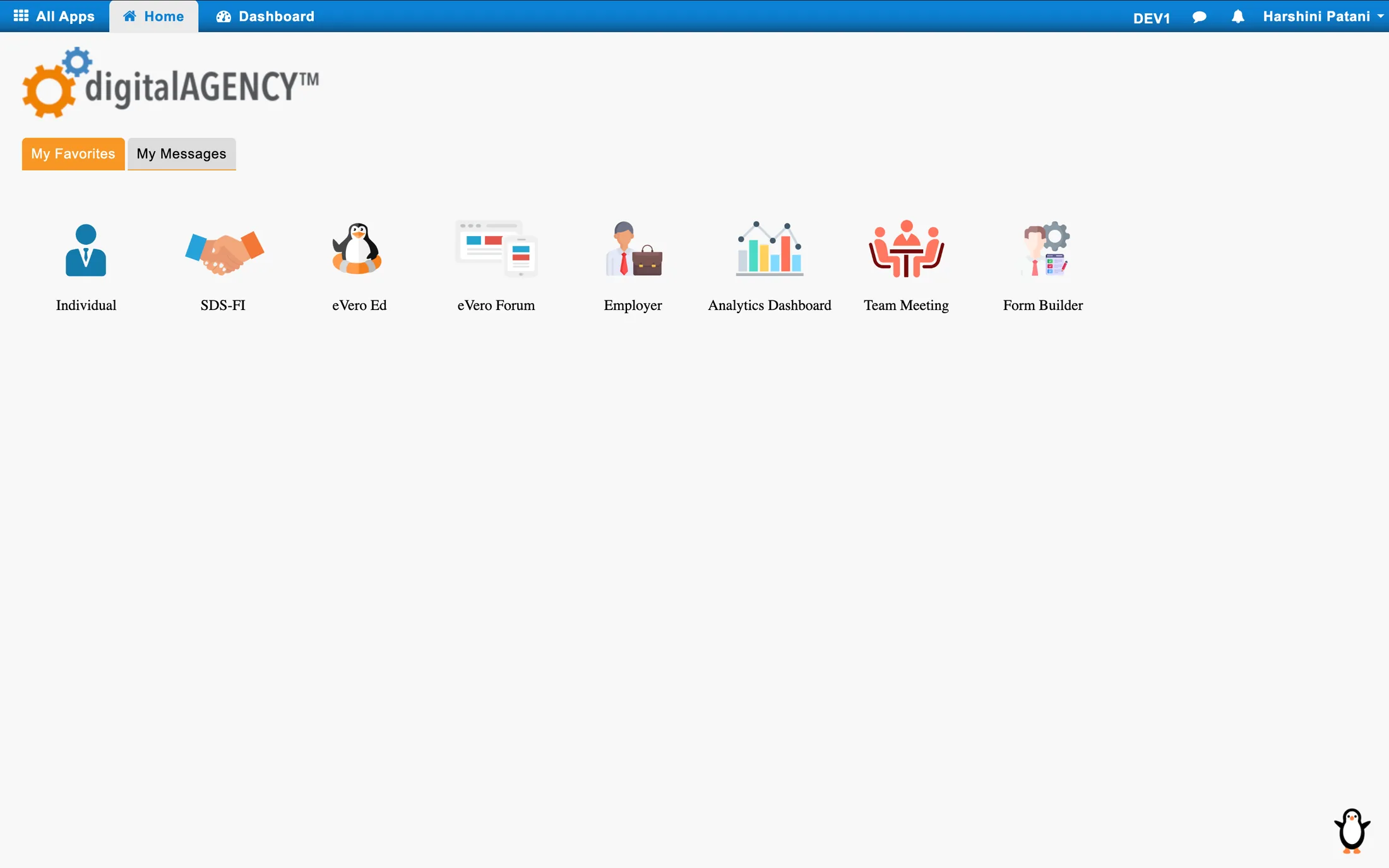 Legacy eVero home screen